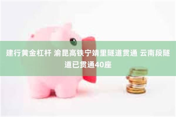 建行黄金杠杆 渝昆高铁宁靖里隧道贯通 云南段隧道已贯通40座