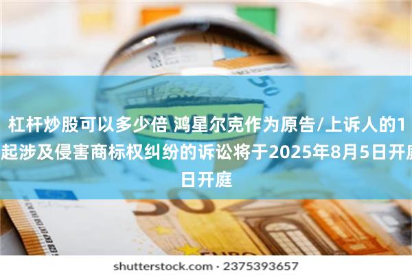 杠杆炒股可以多少倍 鸿星尔克作为原告/上诉人的13起涉及侵害商标权纠纷的诉讼将于2025年8月5日开庭