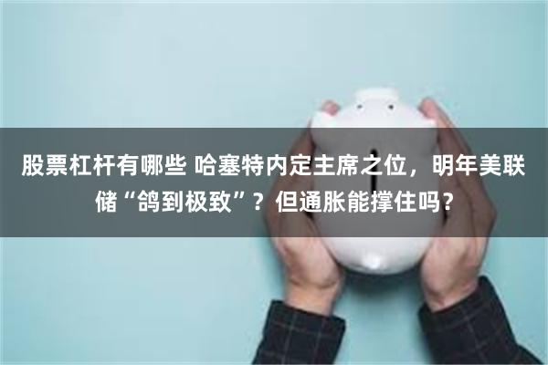 股票杠杆有哪些 哈塞特内定主席之位,明年美联储“鸽到极致”?但通胀能撑住吗?
